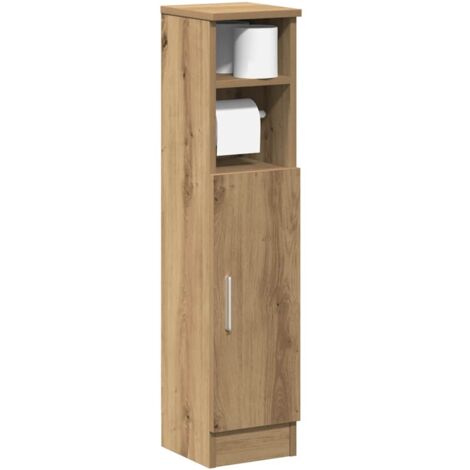 Vidaxl – Meuble de salle de bain chêne artisanal avec porte-rouleau – Dimensions 20,5 x 22 x 90 cm – Bois d'ingénierie – Installation personnalisable
