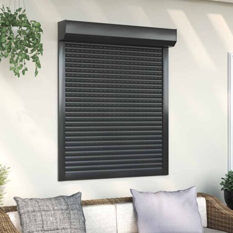 Vidaxl – Volet roulant manuel aluminium 100x130 cm anthracite – Isolation thermique et acoustique – Résistant aux intempéries – Haute stabilité au vent