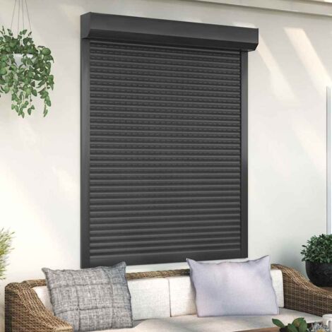 Vidaxl – Volet roulant manuel aluminium 120x150 cm anthracite – Résistance intempéries – Isolation thermique et acoustique – Facile à installer