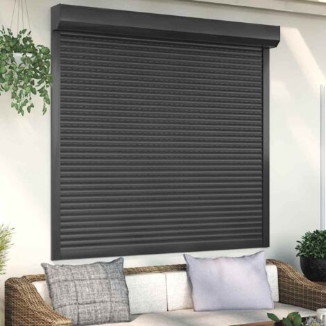 Vidaxl – Store roulant manuel anthracite 160 x 150 cm – Aluminium et polyuréthane – Système à commande manuelle – Usage intérieur et extérieur