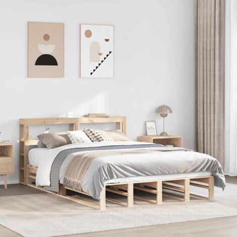 Cadre de lit sans matelas 150x200 cm bois de pin massif vidaXL (1/5)