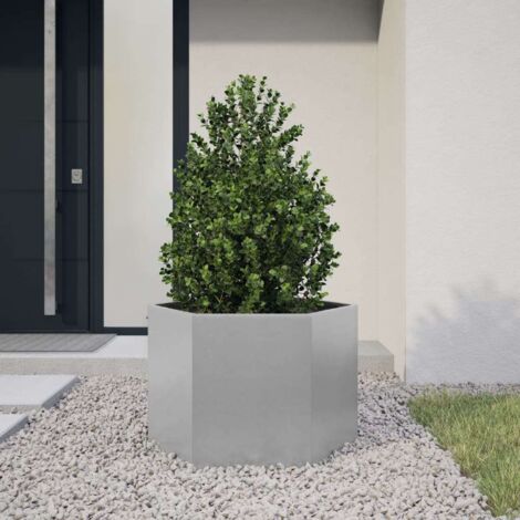 Jardinière hexagone 69x60x45 cm acier galvanisé vidaXL