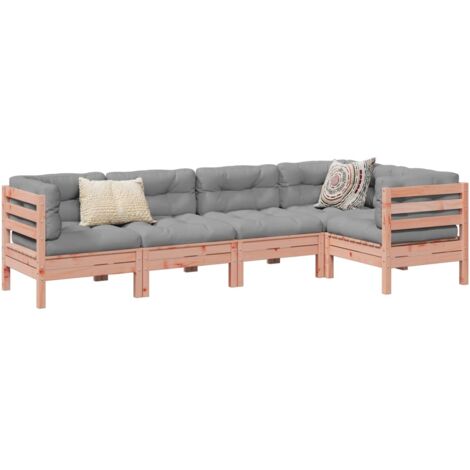 Salon de jardin 5 pcs et coussins bois massif sapin de douglas vidaXL (1/5)
