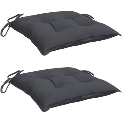 vidaXL Coussins de chaise lot de 2 anthracite 40x40x7 cm tissu oxford