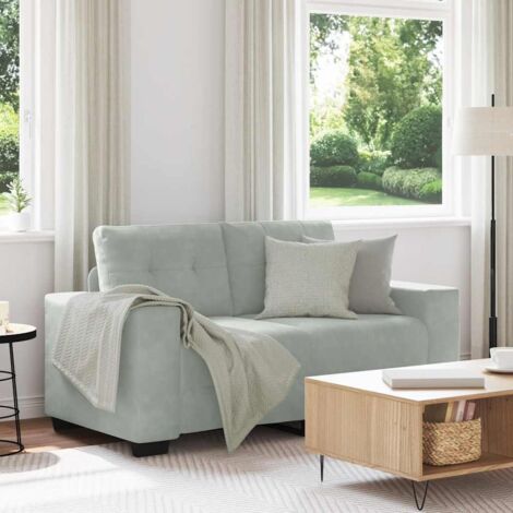 Canapé causeuse gris clair 120 cm velours vidaXL