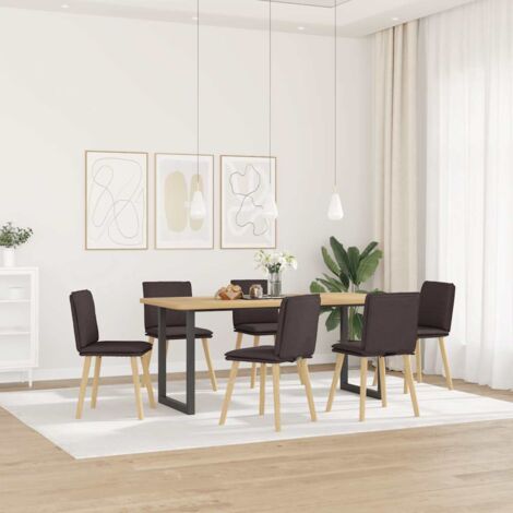 Chaises à manger lot de 6 marron foncé tissu vidaXL (1/5)