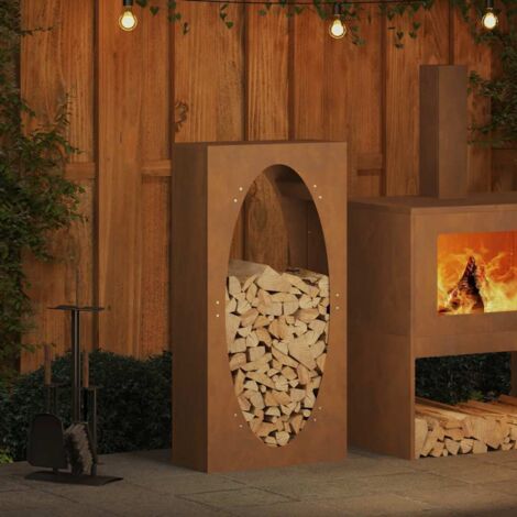 Vidaxl – Étagère à bois 50x23x100 cm – Acier résistant aux intempéries – Capacité 60 kg – Support pour bûches – Circulation d'air optimale