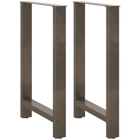 Pieds de table de bar en acier naturel 2 pièces 60 x (90-91) cm Acier vidaXL