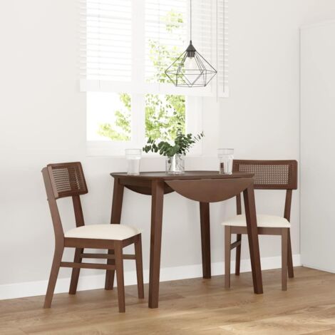 Vidaxl – Lot de 2 chaises à manger en bois d'hévéa massif – Coussins en polyester – Dimensions 47x50x81,5 cm – Capacité 110 kg (1/5)