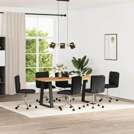 vidaXL Chaises à manger lot de 6 noir similicuir (1/5)
