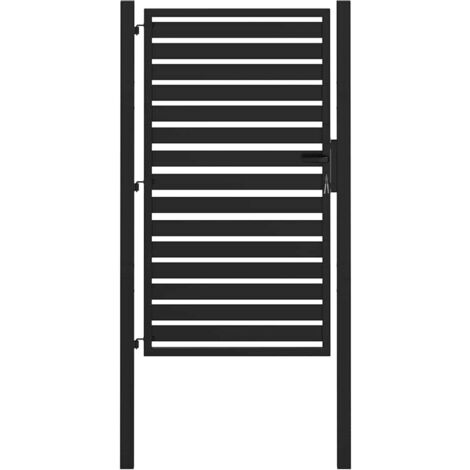 Portail de jardin verrouillable noir 100x150 cm aluminium vidaXL