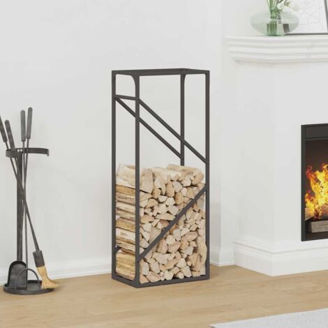 Portant de bois chauffage noir 40x25x100 cm vidaXL (1/5)