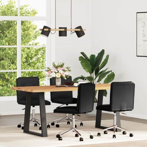 vidaXL Chaises à manger lot de 4 noir similicuir (1/5)