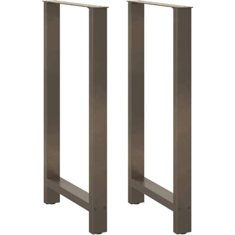 Vidaxl – Pieds de table de bar en acier thermolaqué – Lot de 2 – Hauteur réglable 60-111 cm – Forme carrée pour stabilité sur sols irréguliers