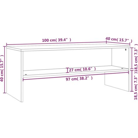 Meuble TV Blanc 100x40x40 cm Bois d’ingénierie vidaXL