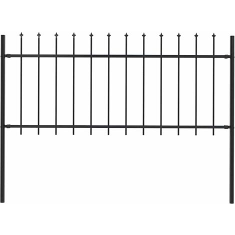 Vidaxl – Clôture de jardin en acier avec pointes de lance – Dimensions 181x80 cm – Barrière périmétrique robuste et durable – Montage facile inclus