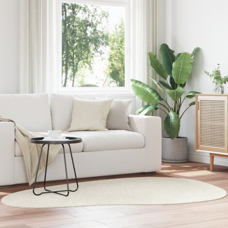 Tapis de surface HUARTE Crème 140 x 200 cm Polyester vidaXL