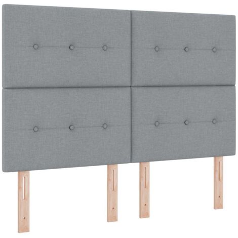 Tête de lit réglable en hauteur Gris clair 160 cm tissu vidaXL (1/5)