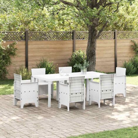 Table de Jardin Blanc 200 x 100 x 73 cm polyrotin vidaXL