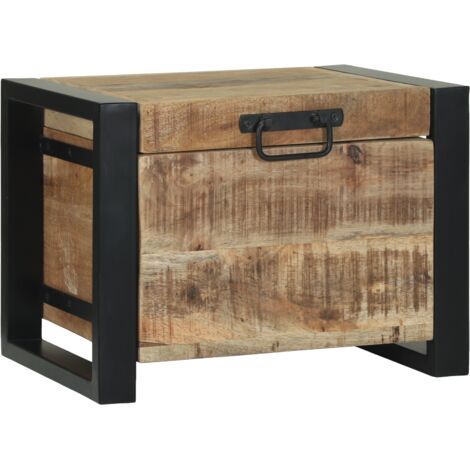 Vidaxl – Coffre de rangement rectangulaire 40 x 30 x 30 cm en bois de manguier massif – Design industriel pour intérieur – Rangement spacieux