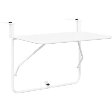 Table Suspendue de Balcon Blanc 60 x 39 x 65 cm Acier vidaXL (1/5)