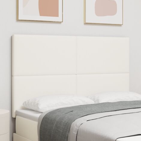 Tête de lit Crème 144 cm Tissu en velours côtelé vidaXL