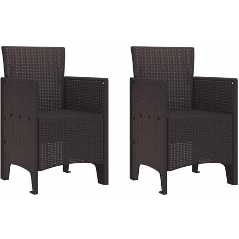Chaise de jardin 2 pcs Marron 53 x 49 x 85 cm Polypropylène vidaXL