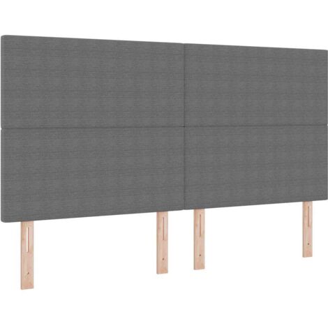 Tête de lit avec tête de lit Gris clair 180 cm Tissu côtelé vidaXL