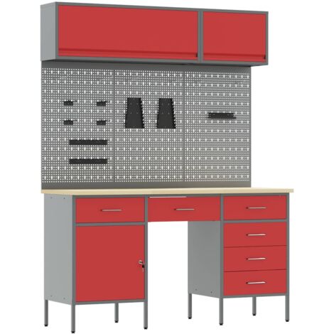 Étagère De Bureau Avec Panneau Perforé – Dimensions 95 X 98 Cm – Blanc Ou Noir – En Acier Et Panneau – Pour Rangement Gaming, Atelier, Cuisine