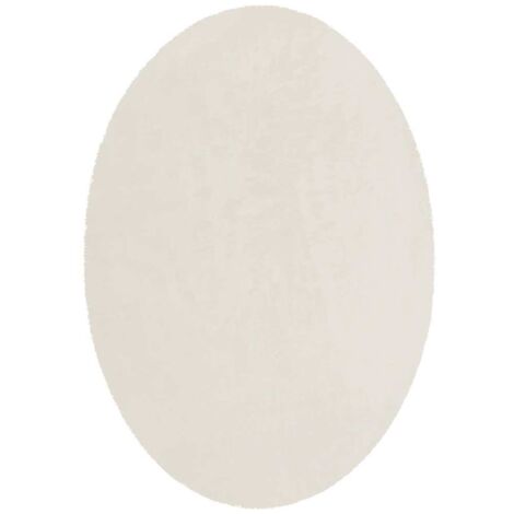 Tapis de surface ovale HUARTE Crème 140 x 200 cm 100% Polyester vidaXL (1/5)