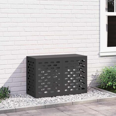 Vidaxl – Housse de climatiseur rectangulaire 90 x 40 x 60 cm – Acier noir imperméable – Protection extérieure contre intempéries – Design moderne - NOIR 90 X