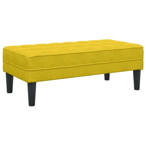banc Jaune 113 x 57 x 39 cm Velours vidaXL (1/5)