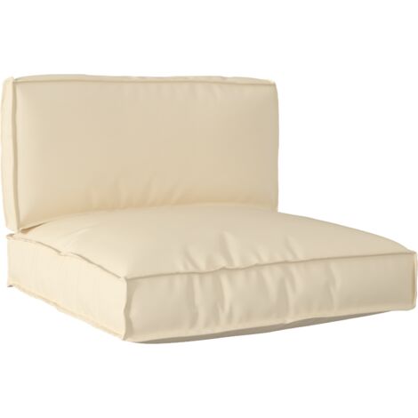 Vidaxl – Set de coussins de palette 2 pcs – Dimensions 80 x 40 cm et 80 x 80 cm – Tissu Oxford beige – Résistant à l'eau et facile à nettoyer (1/5)