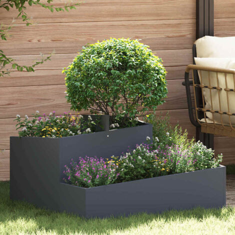 Cache-pot de jardin Anthracite 80 x 80 x 50 cm vidaXL