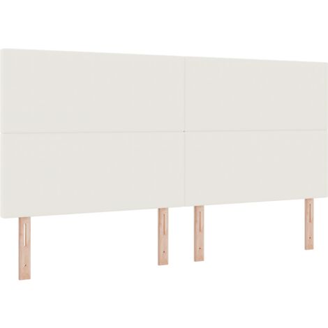 Tête de lit Design simple Crème 200 cm en velours côtelé vidaXL