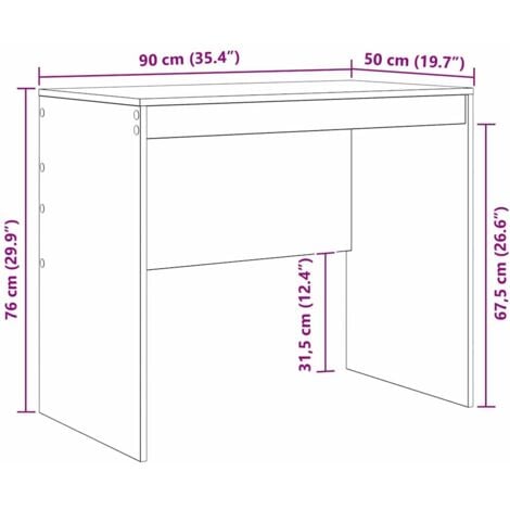 Bureau d'ordi  Blanc Bois d'ingénierie 90 x 50 x 76 cm Solide vidaXL