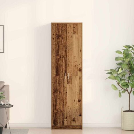 Vidaxl – Armoire en bois d'ingénierie 55 x 25 x 189 cm – 2 portes à charnières – 5 étagères – Rangement spacieux pour vêtements et accessoires