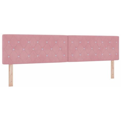 Tête de Lit en Velours Argyle Rose 200 cm Velours vidaXL (1/5)