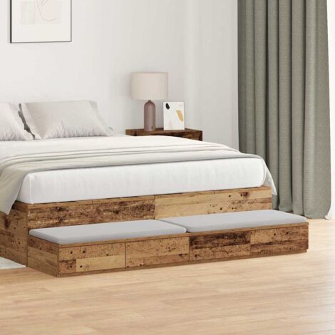 Tiroirs de lit avec tiroir Bois ancien 140 x 36.5 x 16.5 cm vidaXL