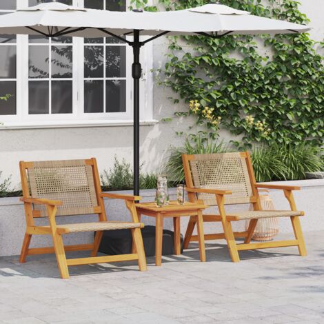 vidaXL Chaises de jardin 2 pcs Beige 76x67x73.5 cm Bois d'acacia massif (1/5)