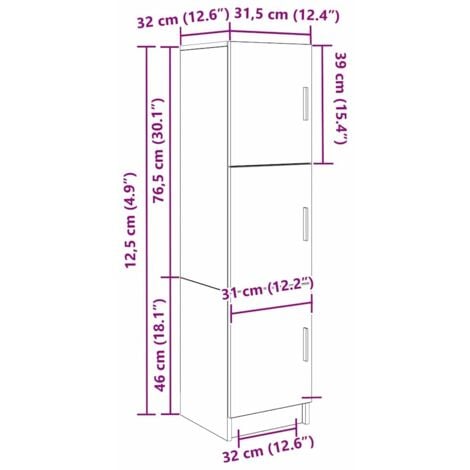 Buffet blanc Blanc Bois MDF Moyen Buffet blanc Rectangulaire vidaXL