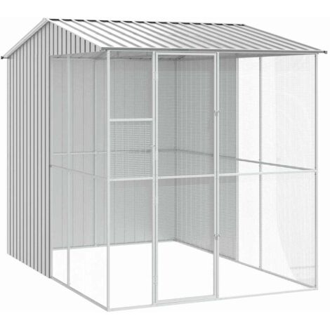 Vidaxl – Volière extérieure pour oiseaux en acier galvanisé 215 x 310 x 247 cm – Espace de mouvement optimal – Design moderne et durable - GRIS 215 X