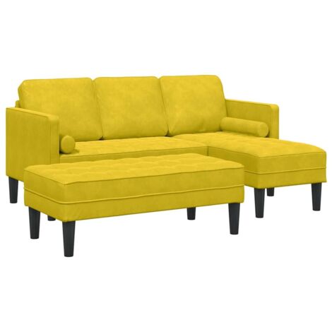 Ensemble de Canapés 2 pcs Jaune 173 x 131 x 67 cm Velours vidaXL