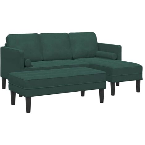 Ensemble de Canapés 2 pcs Vert foncé 173 x 131 x 67 cm Velours vidaXL
