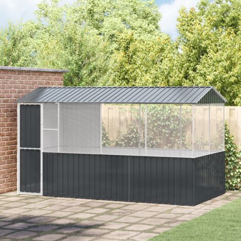 Vidaxl – Cage à oiseaux anthracite 215x78x200 cm – Acier galvanisé résistant pour extérieur – Enclosure spacieuse pour confort des oiseaux