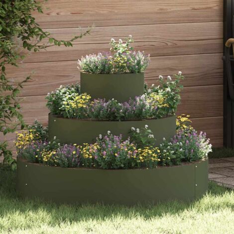 Cache-pot de jardin Vert olive 90 x 90 x 20 cm vidaXL