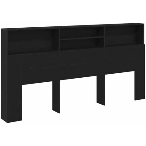 Cabinet de Tête de Lit Chêne noir 200 x 19 x 103.5 cm vidaXL