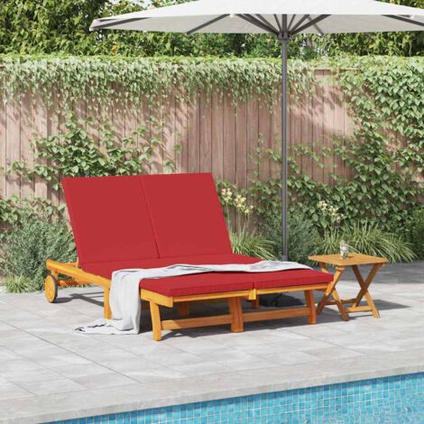 Transat Marron 125 x 200 x 84 cm Bois d'Acacia Massif vidaXL