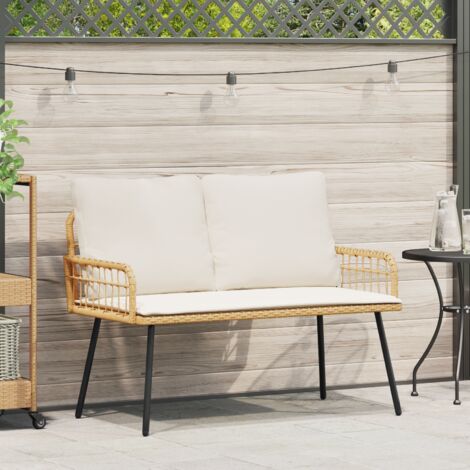Banc de jardin avec coussin Nature 114 x 64 x 90cm Acier vidaXL (1/5)