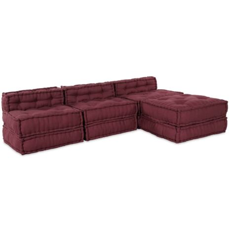 vidaXL Unité de canapé modulaire 4 pcs Marron Tissu